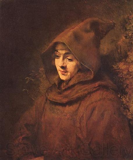 REMBRANDT Harmenszoon van Rijn Rembrandt son Titus, as a monk, Germany oil painting art